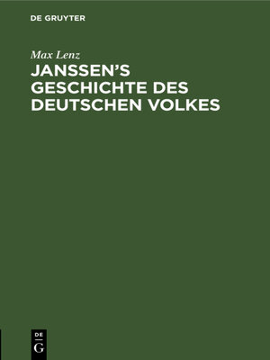 cover image of Janssen's Geschichte des deutschen Volkes